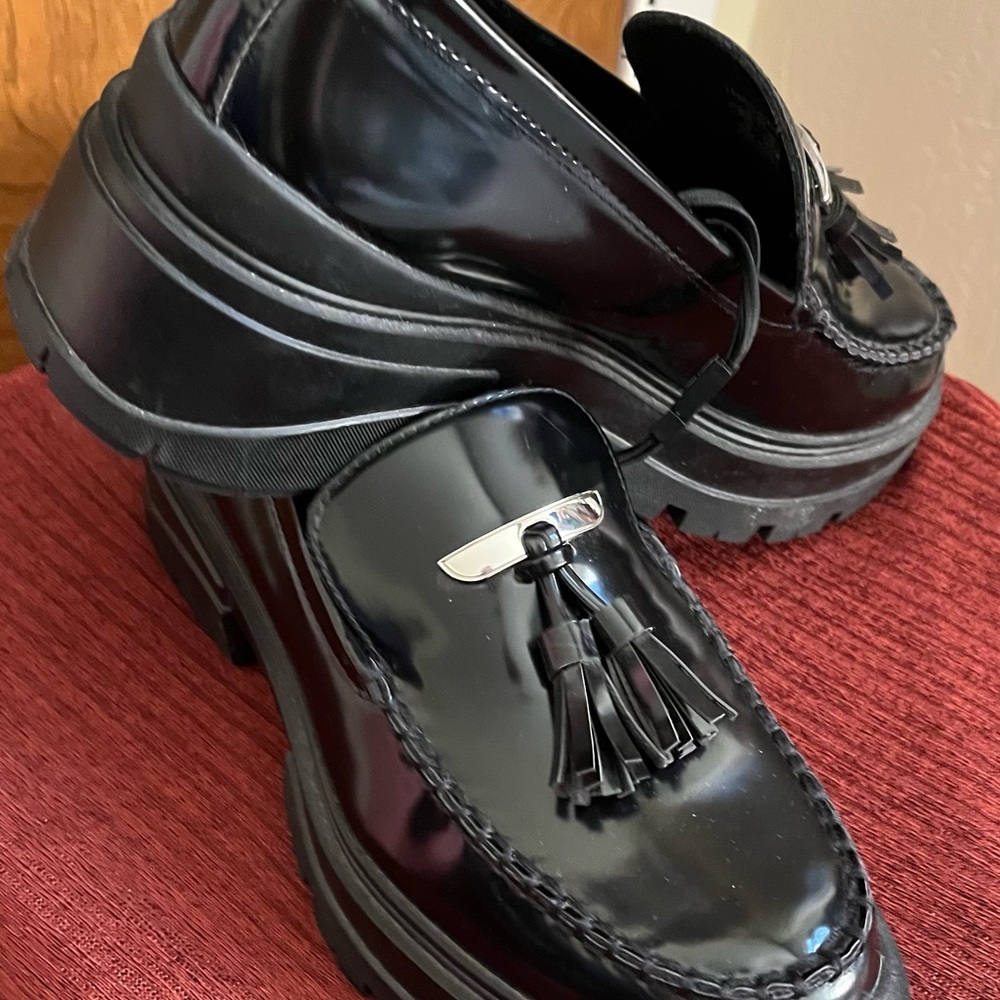 Zara Black Loafers NWT - Picture 4 of 9